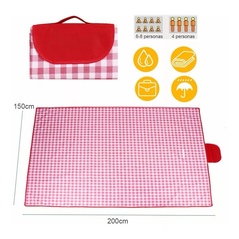Francisco® 150x200cm Tapete De Picnic Impermeable Acampar Playa Manta