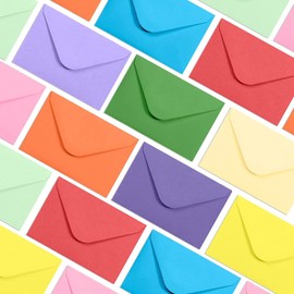 Voarge Pack of 100 Mini Envelopes Colorful Envelopes Blank Envelopes Cute Materials for Weddings and Birthdays (10 Colors) 11.5 x 8 cm
