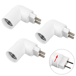 QWORK E26/ E27 Light Sockets with Switch, Standard US Maximum Wattage 60W, 180 Degree Rotation, 4 Pack