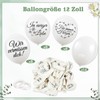 DPKOW 38pcs Weiß Trauer Beerdigung Luftballons Deko Biologisch, Trauerfeier Latexballons