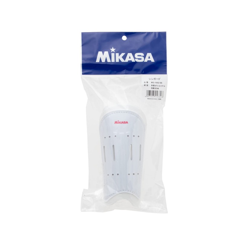 Mikasa MG-1002 SS Soccer Futsal Shin Guard, White,