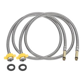 sourcing map 2Pcs 47" Faucet Supply Lines Connector Stainless Steel Braided Long Faucet Connector G1/2 Female Compression Thread x M10 Male Connector for Kitchen Sink Bathroom (Silver)
