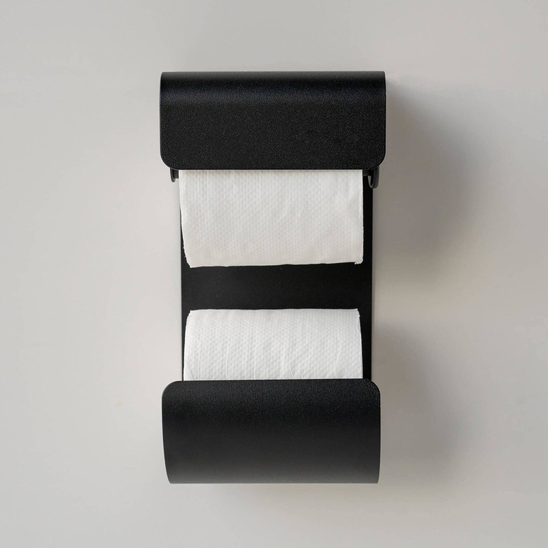 Sealskin Brix Toilet Roll Holder, Metal, Black, 11.6 x 25.5