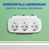 Zelkan Steckdosenleiste mit 3 horizontalen Steckdosen mit 3 einzelne Schalter