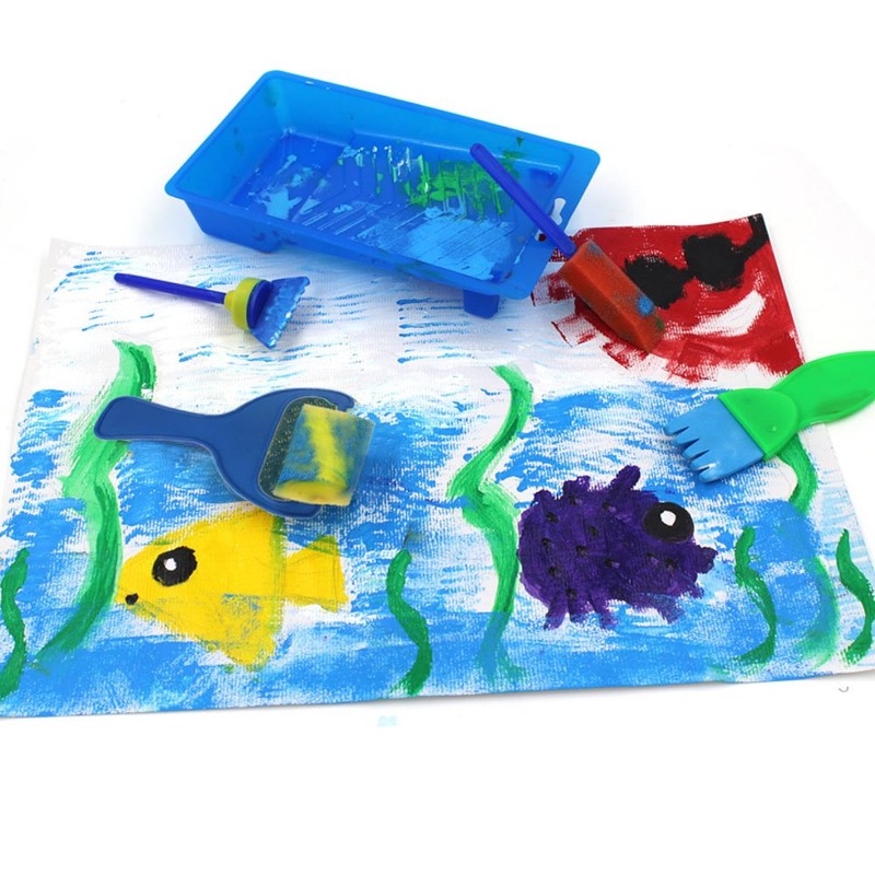EVNEED Paint Sponges for Kids,29 pcs of Fun Paint Brushes