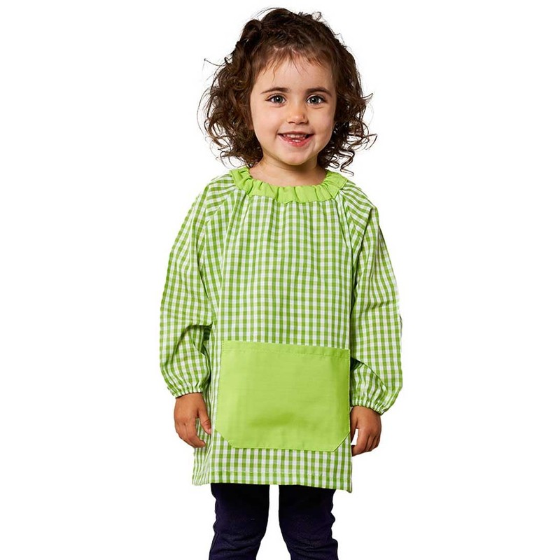 Klotzz children's painting apron for kindergarten. Checked Craft Coat Baby