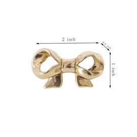 UniDes 4 Pack Gold Brass Knobs for Dresser,Drawers and Cabinet, Decorative Bow Knobs and Pulls for Kids,Children,Girls Bedroom