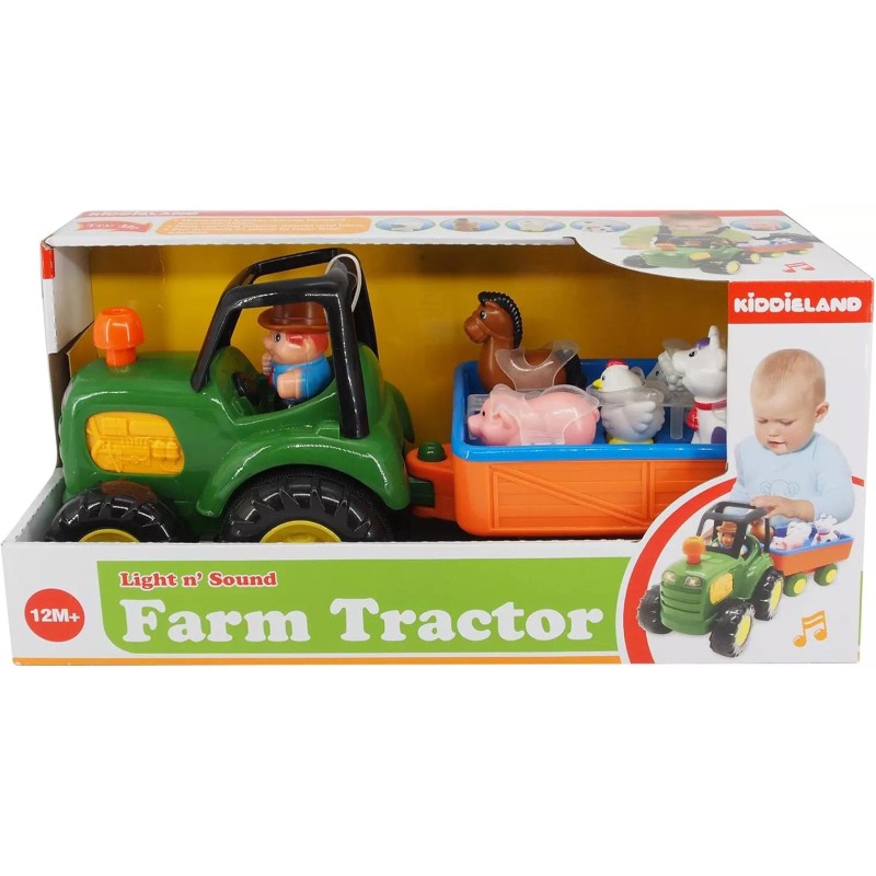 Kiddieland Light N' Sound Farm Tractor Vehicle & Animal Figures