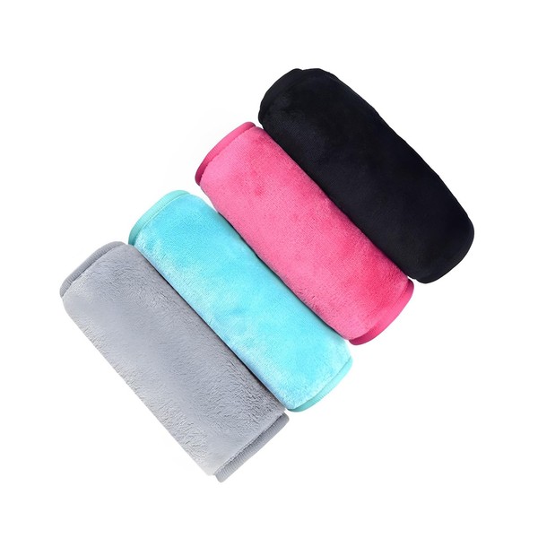 4 Pcs Face Cloth, Makeup Remover, Make up Wipes, Face Cloths, Face Wipes, Makeup Remover Cloths, Microfiber Reusable Fast Drying Washcloth, Face Towels for Women (4 colors, 18 x 40cm)