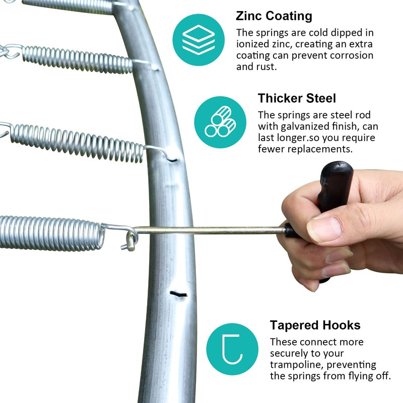 Heavy Duty Trampoline Springs 5.5inch for Trampolines, Stainless Steel Trampolin