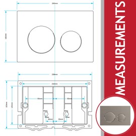 SPARES2GO Luxury Flush Plate Kit for Concealed Toilet Cistern Wall Hung Frame (Brushed Nickel, 245mm x 165mm)