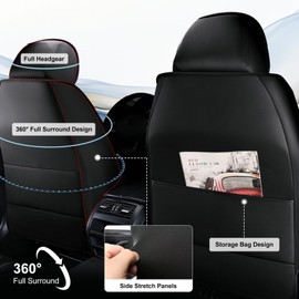 TTX LIGHTING Full Set Car Seat Covers Fit for Kia Sportage 2009-2024 2025 Automotive 5 Seat Cover Protector Waterproof Faux Leather Seat Covers Cushion with Airbag Compatible(Black&Grey)