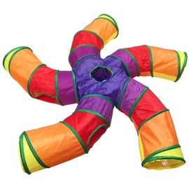 Cat Tunnel Tube for Indoor Cats Large, Upgrade with 6 PeekHole S-Shape 5 Way Collapsible Pet Play Maze Tube Toys Colorful for Cats Kitten Kitty Rabbit