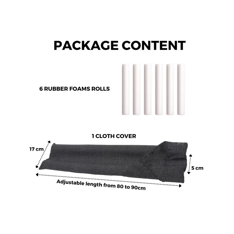 Draught Excluder for Doors and Windows Reusable and Washable Double