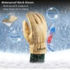 FEISHDEK Leather Thermal Work Gloves Winter Waterproof Men Women Warm