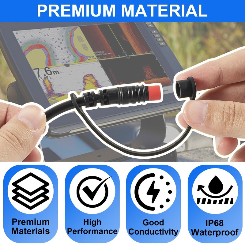 010-12199-04 4-Pin Power/Data Cable Compatible with Garmin Striker Echo, Striker