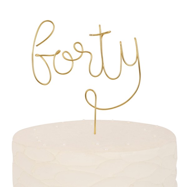 Decoración para tartas de alambre 40 – Decoración para tartas de 40 cumpleaños, decoración de fiesta de cumpleaños, arte de alambre de aluminio, decoraciones de 40 aniversario de boda, decoración para tartas de 40 hitos