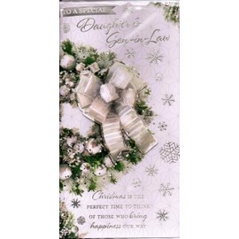 prelude Daughter And Son-in-Law Christmas Card ~ To A Special Daughter & Son-in-Law At Christmas ~ Traditional Robin Slim Card Size 23cm x 14cm