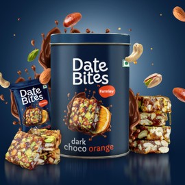 Farmley Protein Dates Bar Dark Choco Orange | Energy Bars | Dates Bite with Zero Added Sugar | Dates, Dry Fruits, Orange Peel, Cocoa Powder | Healthy Protein Bars 200 g (Pack of 10) (7.05 Oz)