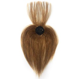 Clip in Bangs 3D Human Hair Clip-on French Bangs Topper Real Hair Air Bangs One Piece Machine Made/Hand Made Clip in Fringe Hair Extensions for Women (Machine Made, Light Brown)