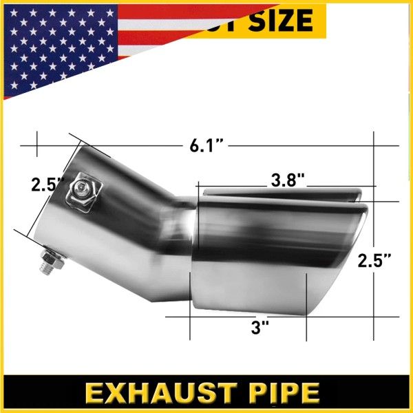 OXILAM Car Rear Dual Pipe Exhaust Muffler Tail Tip Tail