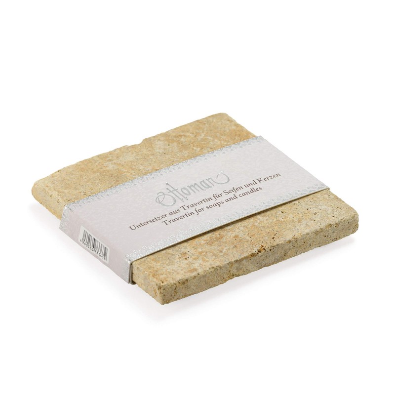 ottoman Travertine Soap Dish Decorative Stone 10 x 10 cm