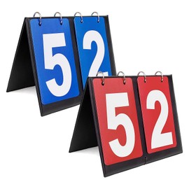 BTtime Scoreboard, 2 Digit Scoring Board, Flip Scoreboard, Tabletop, Manual, Easy to Read Score Chart, Suitable for Various Sports, Easy to Assemble, Portable, Foldable, Waterproof (Blue + Red)