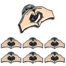 Pack of 24 Two Hands Heart Friendship Love Enamel Lapel Pin 1.2 Inch -Metal Heart Gesture pin