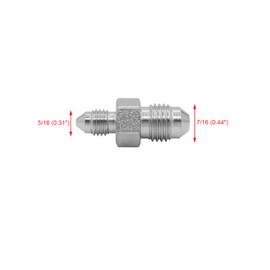 BEITERSTOE (4-PACK) 2403-04-02 Hydraulic Hose Adapter Fitting 1/4" Male JIC 37° Flare (7/16"-20UNF) × 1/8" Male JIC 37° Flare (5/16"-24UNF) SAE Straight Pipe Joints Tube Connector Carbon Steel
