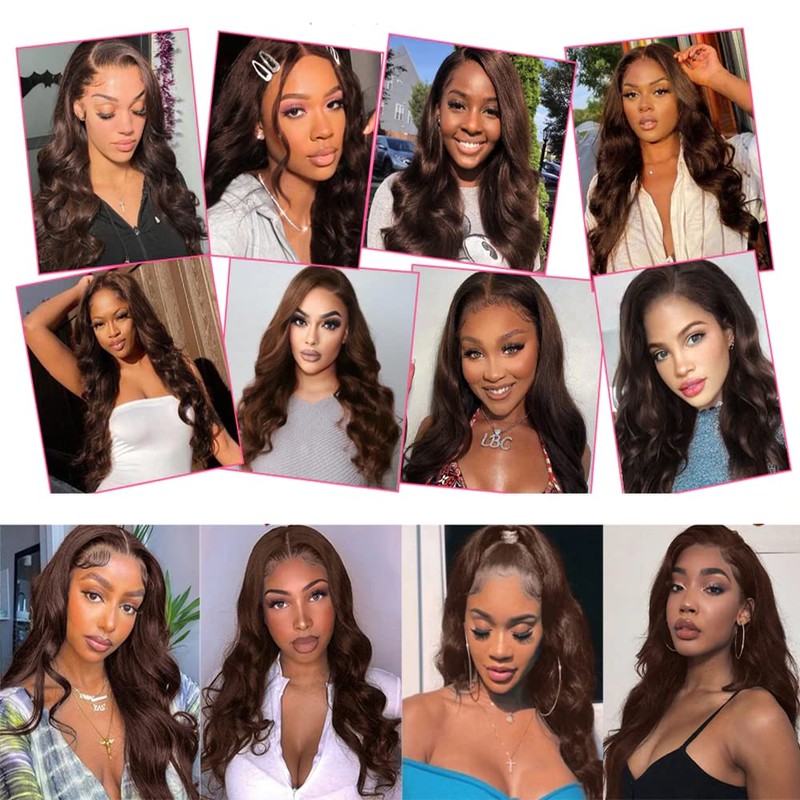 Chocolate Body Wave Hair Bundles Color 4 Human Hair Dark