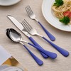LKTDYMEG 20-Piece Blue Silverware Set 18/0 Stainless Steel Silverware Set