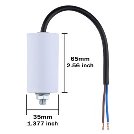 VEXUNGA 8µF 450V Motor Capacitor Starting Capacitor 8uF 8uF 450 Volt 35x65 mm CBB60 Capacitors Cable M8 for Electric Motor