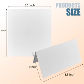 SimautHawk 30 Pcs 2 x 3.5 Inch Food Labels for Party Buffet, White Place Cards, Tent Cards, Wedding Place Cards, Place Cards for Table Setting, for Christmas, Dinners, Parties (30, 2 x 3.5 Inch)