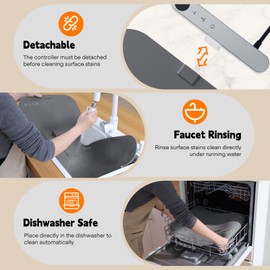 Homelove Food Warming Mat Waterproof - Electric Warming Tray with 6-Level Temperature and Hours Setting, Full Surface Graphene Heating, Dishwasher-Friendly Food Warmer Mat for Parties, Kitchen (Gray)