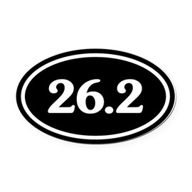 CafePress 26.2 Marathon Runner Oval Car Magnet, Euro Oval Bumper Magnet