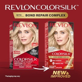 REVLON Revlon ColorSilk with Bond Repair Complex, Blonde Permanent Hair Color, 100% Gray Coverage, Ammonia Free Hair Dye, Vegan Keratin, 04 Ultra Light Natural Blonde (Pack of 3)