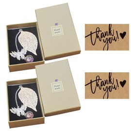 2 Leaf Shaped Bookmarks, with 2 Boxes and 2 Cards, Simple Metal Bookmarks, Retro Bookmarks, Gift Bookmarks, Creative Bookmarks