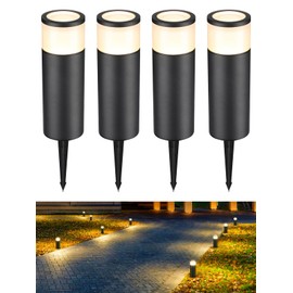 LEONLITE Low Voltage Path Lighting, 5W LED Landscape Bollard Pathway Light, Landscape Lights Outdoor for Yard, 3000K Warm White, Die-Cast Aluminum IP65 Waterproof, Pack of 4