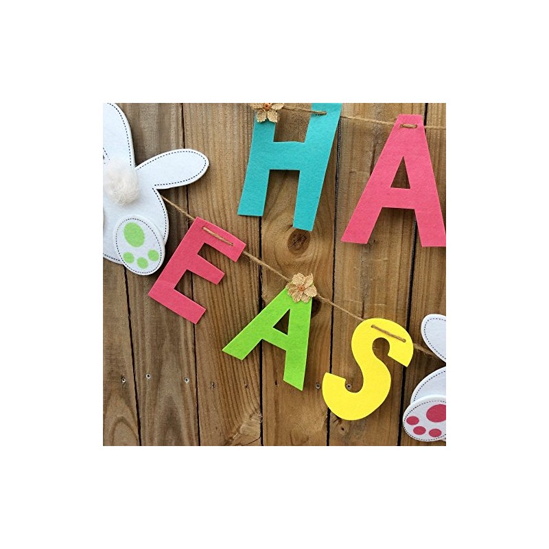 AGD Easter Decor - Happy Easter Bunny Bottom Felt Garland