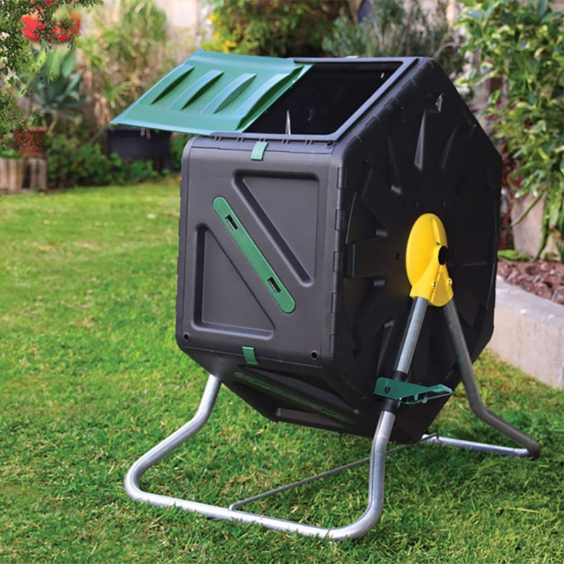 Miracle-Gro Compost Tumbler Single Chamber – Easy-Turn Composter Tumbler Outdoor