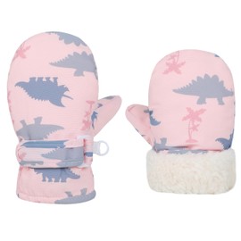 Slivery Color Toddler Gloves Kids Mittens Winter Warm Lined Fleece Gloves Waterproof Baby Boys Girls