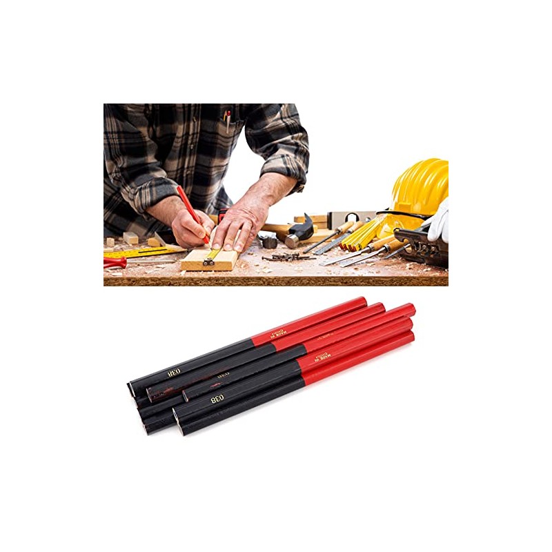 Double-headed red/blue round wire carpenter's pencils, woodworking construction pencils for