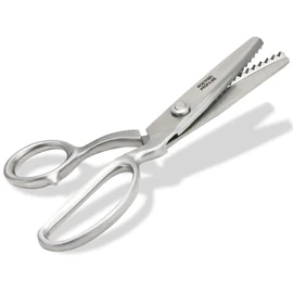 Pinking Shears, Fabric Scissors, Textile Scissors, Zigzag Scissors, Dressmaking Scissors, Craft Scissors, Rustproof, 22 cm, Ideal for Textiles and Paper (Stainless Steel Light)