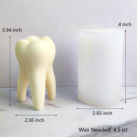Tooth Candle Mold, Large Teeth Style Silicone Molds for Wax Resin DIY Candles Handmade Soap Mould, Hand Crafts for Home Wedding Party Decoration
