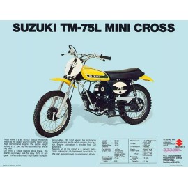 Unbranded 1974 SUZUKI TM-75L MINI CROSS SALES SPECS AD/ BROCHURE