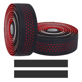 Bicycle Bar Tape, Drop Handlebar Tape, Road Bike, End Plug Included, Various Colors, Anti-Slip, Easy Grip, Shock Absorption, Lightweight, End Cap, End Tape Included, EVA+PU, Left and Right Set (Red)