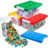 Vicenpal 4 Pack Toy Storage Containers with Lids Brick Shaped