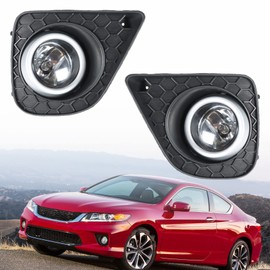 ANTUKO - Juego de 2 luces antiniebla de conducción de parachoques delantero para Accord Coupe 2013-2015
