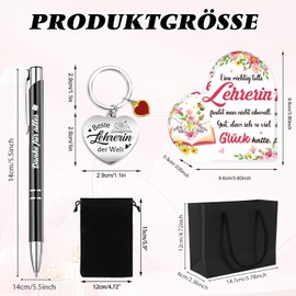 HOWAF Teacher Gift Farewell, Teacher Heart Shaped Acrylic Home Decoration, Thank You for Everything Pen, Keyring Teacher, Gifts for Teacher Farewell Gift Teacher Gift