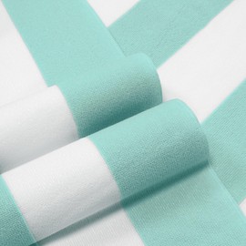 HENBAY HENBAY Large Oversized Beach Towel - 35 x 70 Inch Microfiber Pool Towel, Aqua Striped Quick Dry Cabana Swim Towel